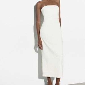 Zara White Strapless Dress